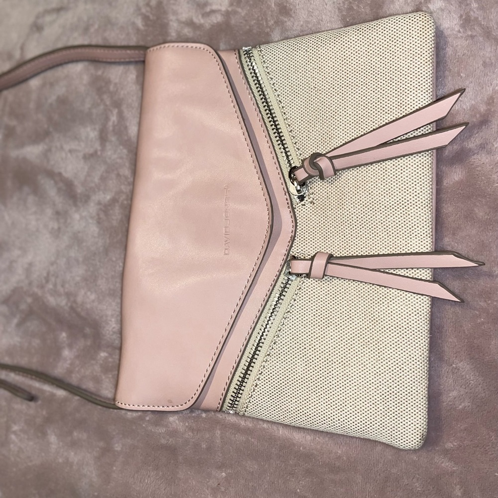 David Jones Paris over the shoulder adjustable crossbody purse